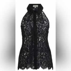 L'AGENCE Black Lace Blouse